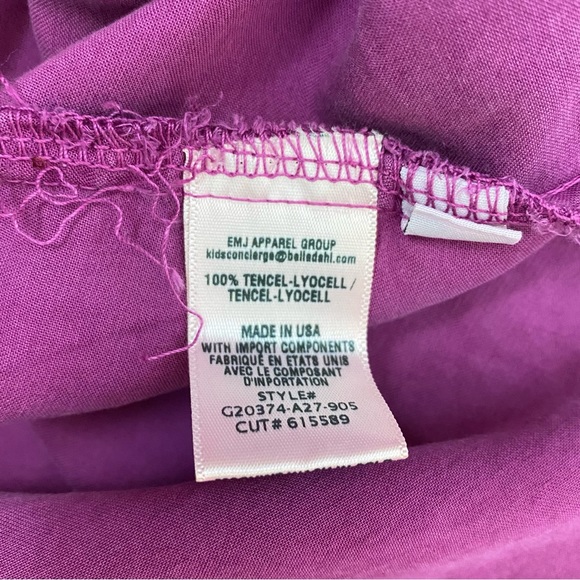 Bella Dahl Girl Peasant Top Purple Girls Size 8 - Picture 5 of 6